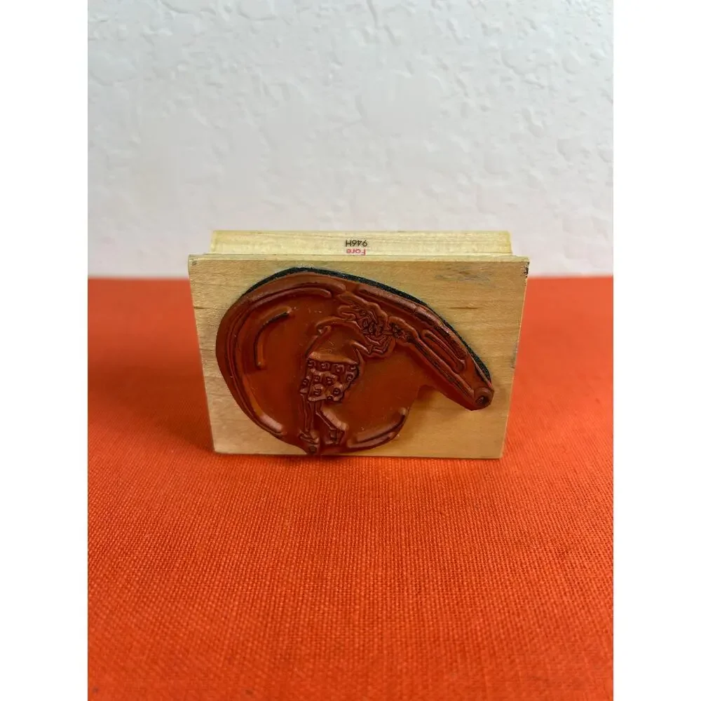 Vtg American Art Janet Cleland Wood Mounted Rubber Stamp-Fore preowned Golf